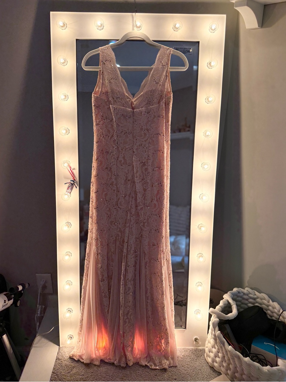 Jump Blush Lace Maxi Dress in Soft Pink